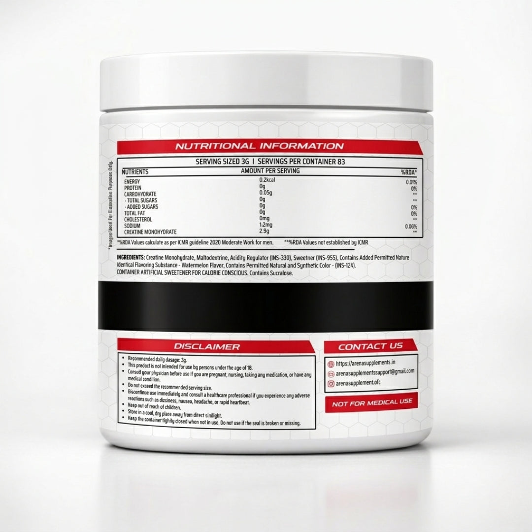 Ultra Micronised Creatine Monohydrate Greenapple (250g,83 Servings)