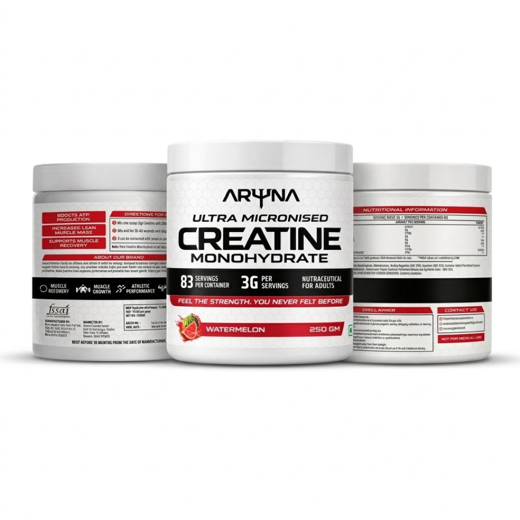 Ultra Micronised Creatine Monohydrate Watermelon with Free Shaker (250g,83 Servings)