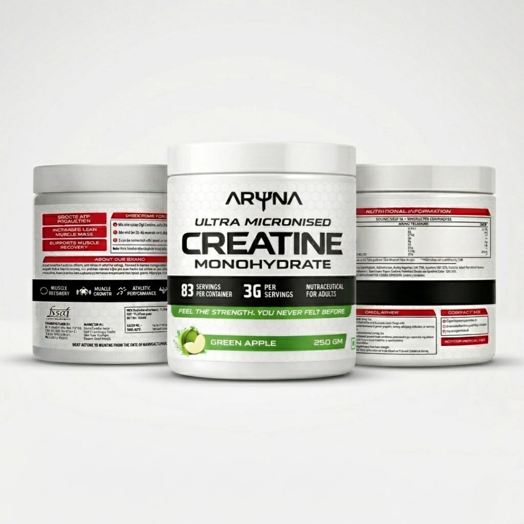 Ultra Micronised Creatine Monohydrate Greenapple (250g,83 Servings)